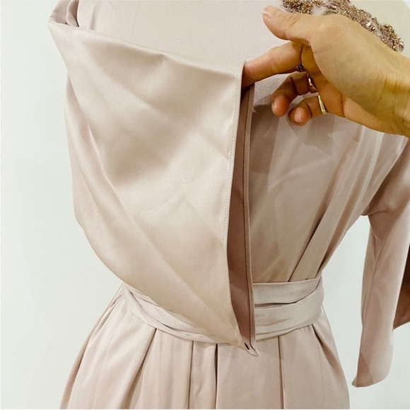 Marchesa Notte Embellished tulle-paneled silk-satin gown in pink blush NWT - Picture 9 of 12